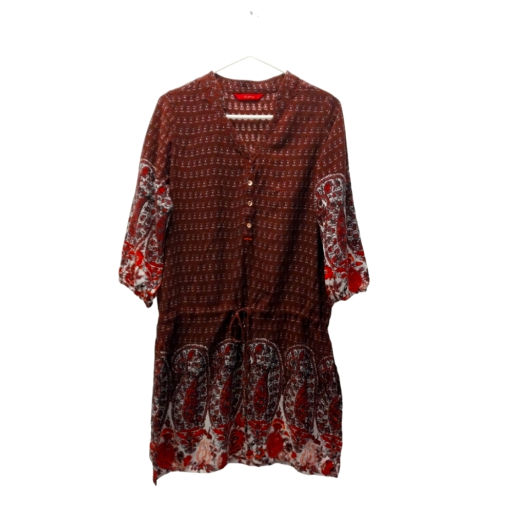 Lakshita Summer 3/4 Mini Dress 100%Rayon Slit both side on Legs sz Large
